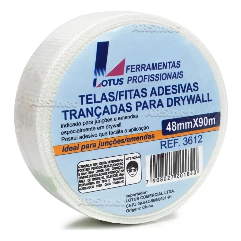 5x Fita Telada Drywall 48mm X 90m Parede Trincas Parede Gess