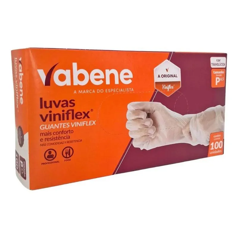 Luva Viniflex Tpe Descartável Vabene Tamanho P Cartucho 1 X