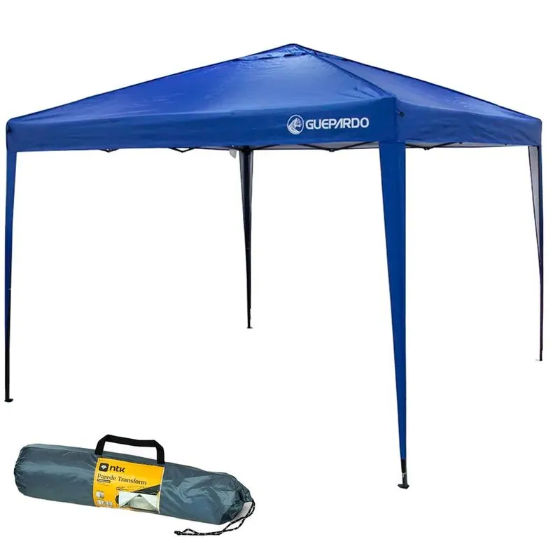 Gazebo articulado pratiko 3x3 - 040500 + Parede para Gazebo 190T 3x3m Preto - Nautika