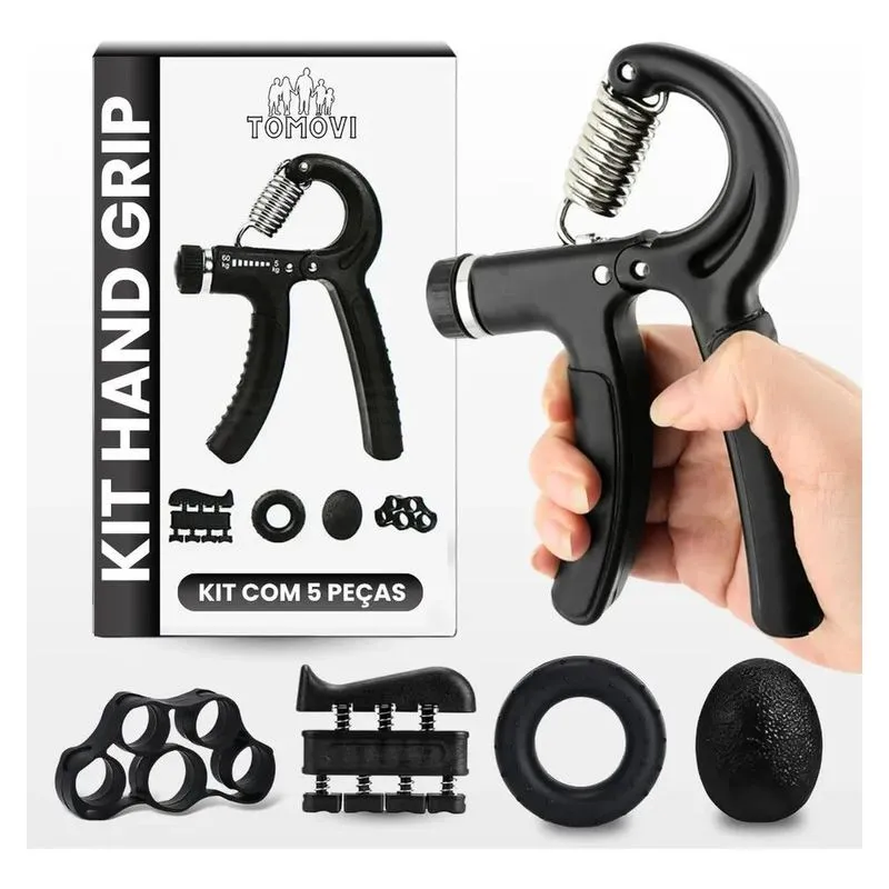 3x Kit Handgrip Mão Ajustável 60kg Contador Fisioterapia Aca