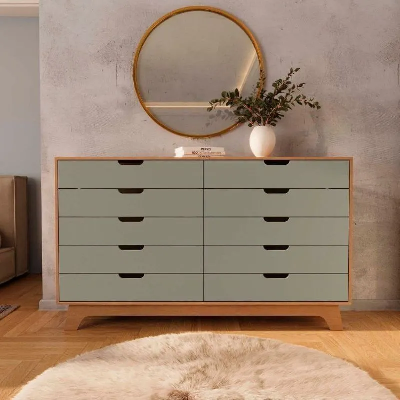 Cômoda Para Quarto 10 Gavetas Mdf/mdp Alice Yescasa Marrom/verti/castanho Verti/ Castanho