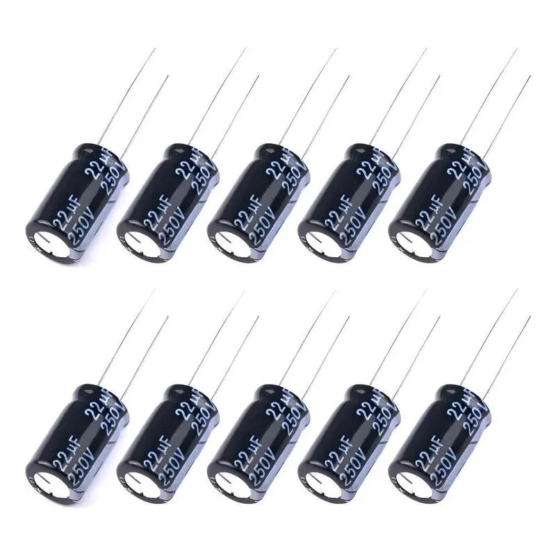 Kit 10 Capacitor Corneta Tweeter Bipolar 22uf X 250v Preto