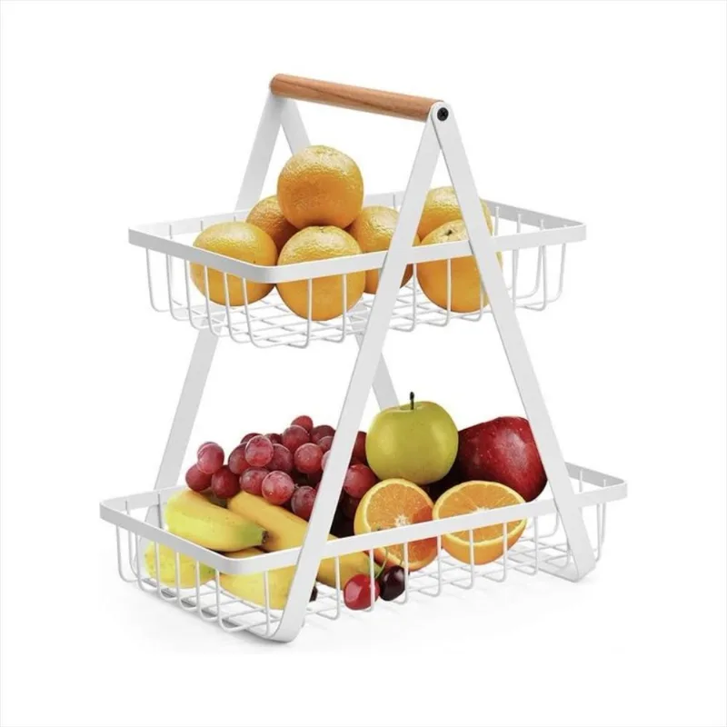 Cesto Fruteiras Modernas De Mesa 2 Andar Aramada Metal Home