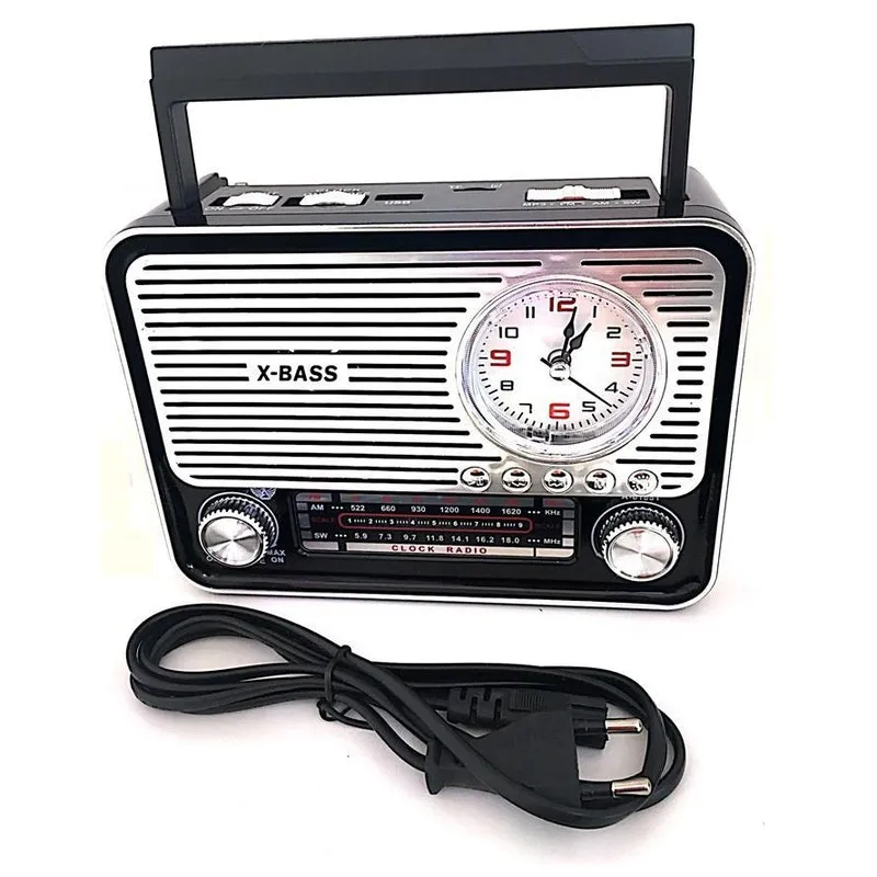 Caixa De Som Blutooth Radio Am/Fm Sd Usb Relógio Lanterna
