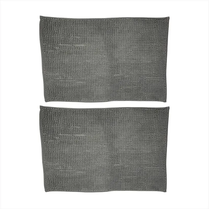2 Tapetes Banheiro Antiderrapante Microfibras Rápida Absorçã