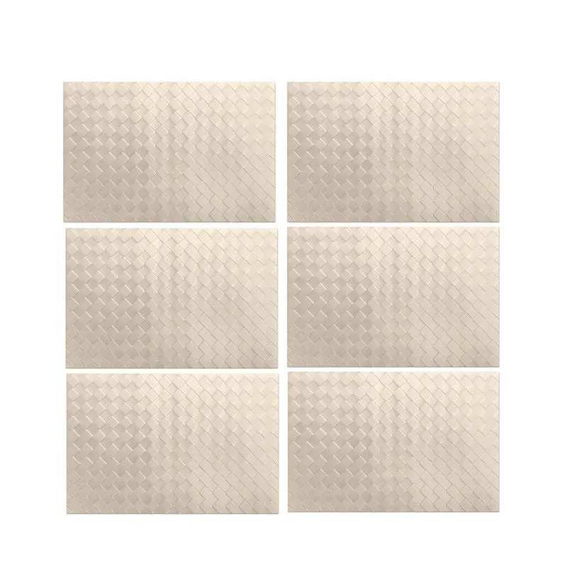 Kit 6 Souspla Jogo Americano 6 Pç Retangular 30x45 Cor Creme