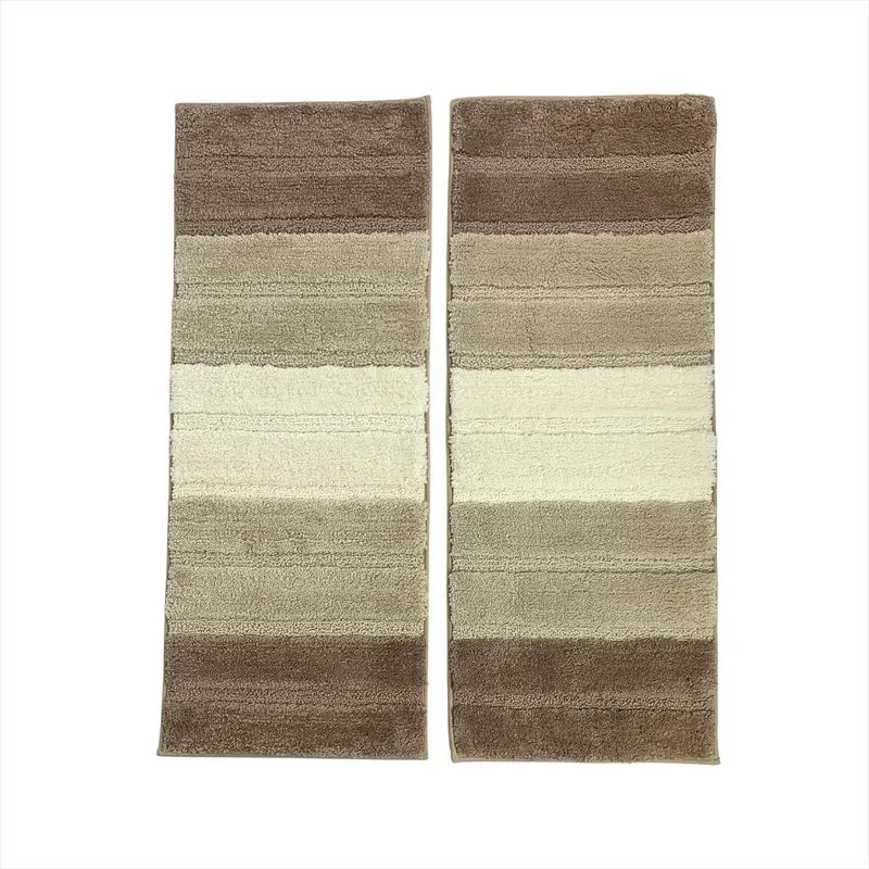 Passadeiras Tapetes Microfibra Bege 40x100cm Base Polipropil