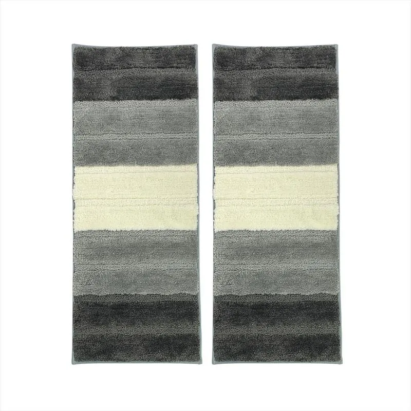 Tapetes Passadeiras Cinza 40x100cm Base Polipropileno Microf