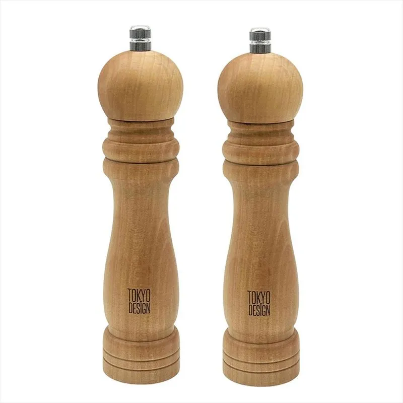 Kit Moedores Pimenta Madeira Grande E Pequeno Manual Sal