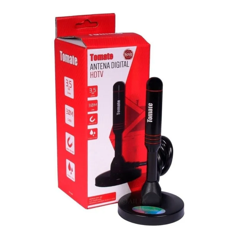 Antena Digital Interna Htdv Full Hd Com Cabo 3M Tomate