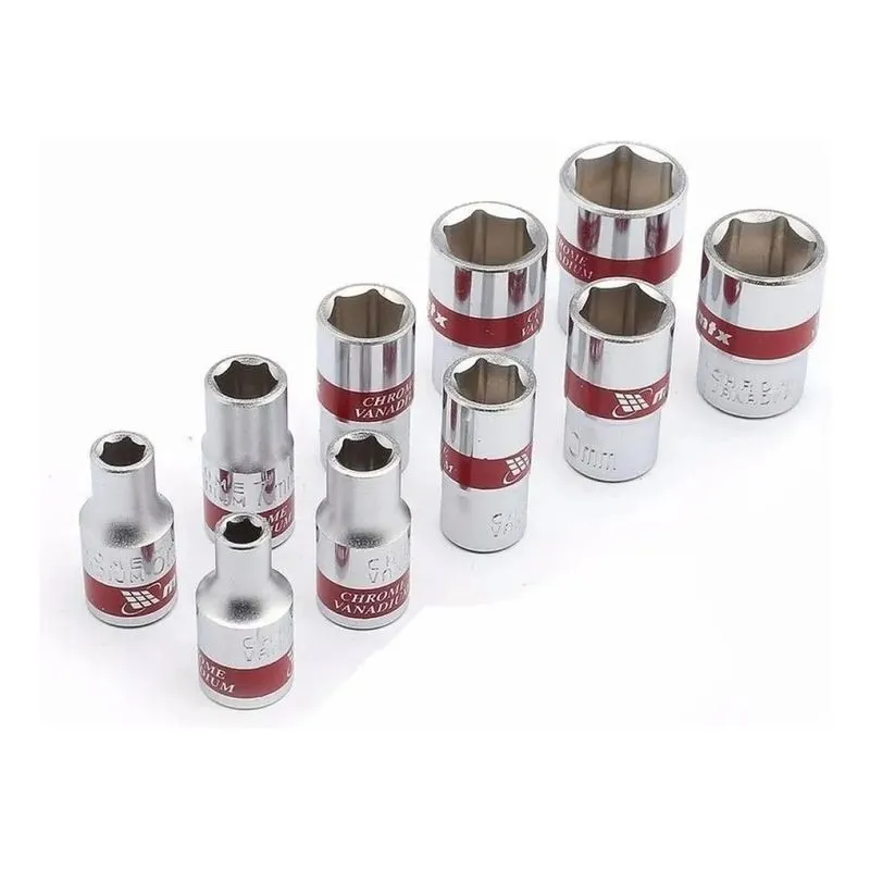 5x Jogo De Soquetes 10 A 22mm Enc 1/2 - Mtx Cor Cinza