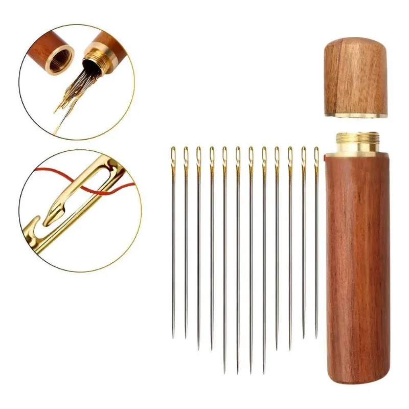 Agulhas De Costura Manual Passa Fácil: Kit 12 Unidad - Cinza