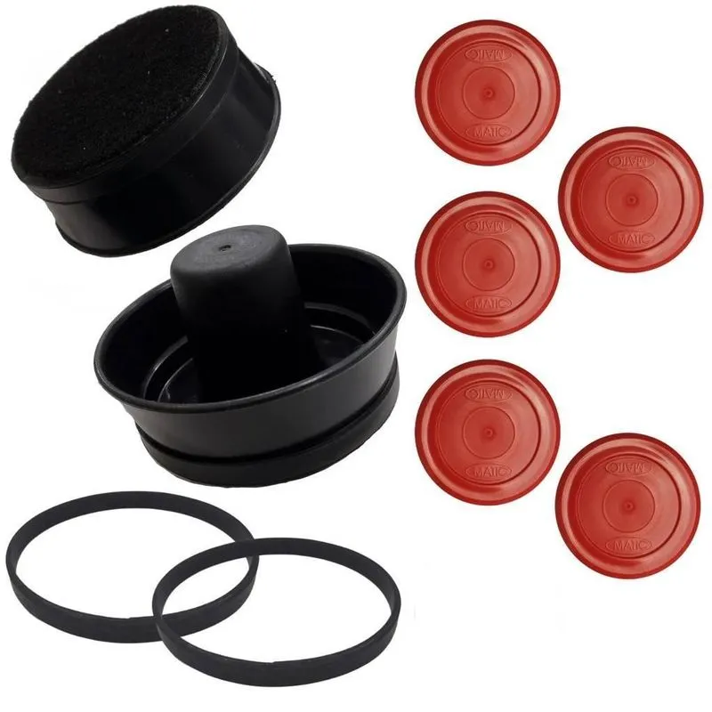 5 Discos 2 Rebatedores Air Game Aero Hockey Kids Vermelho