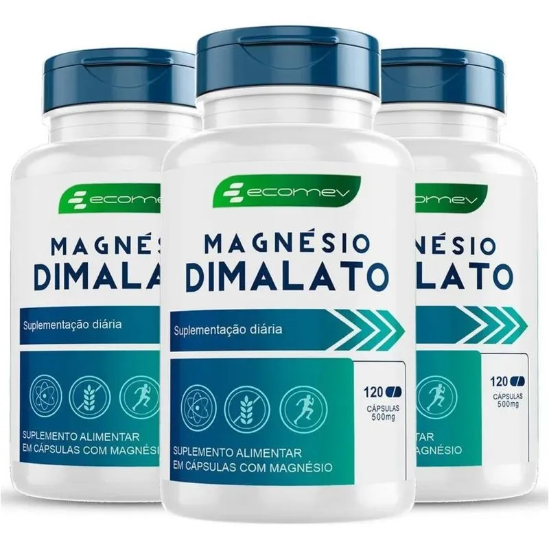 5x 3 Magnesio Dimalato 100% Puro 500mg Materia Importada 360