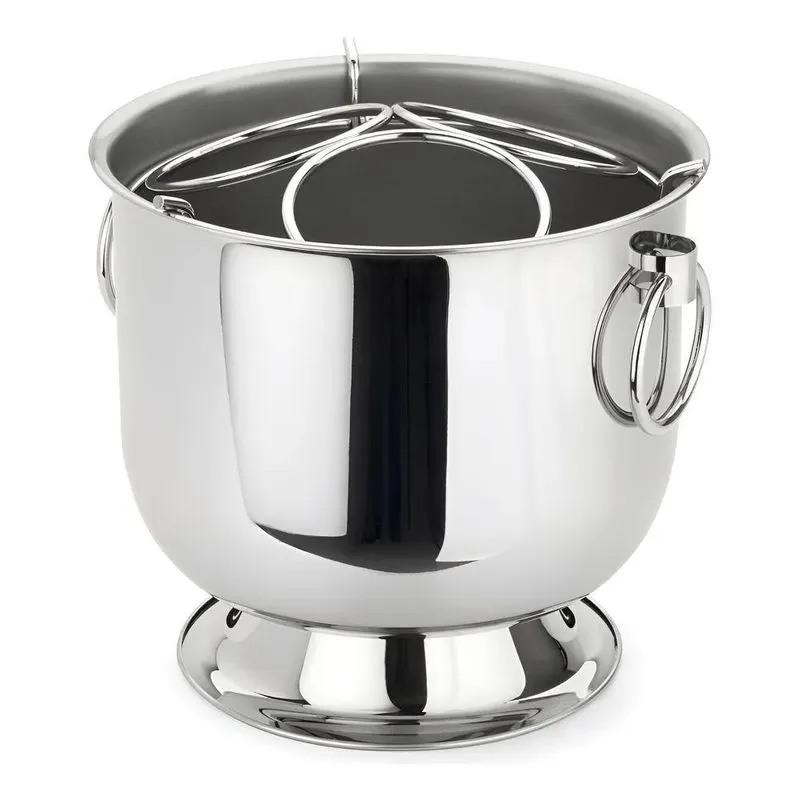Champanheira Com Base Forma Inox - 3 Garrafas Cor Prateado L