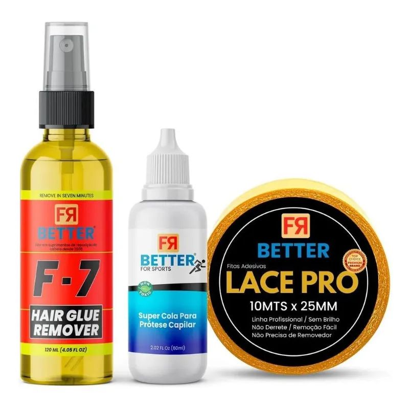 2x Kit Removedor Cola Fita 10m Prova Dágua P/front Lace Prot