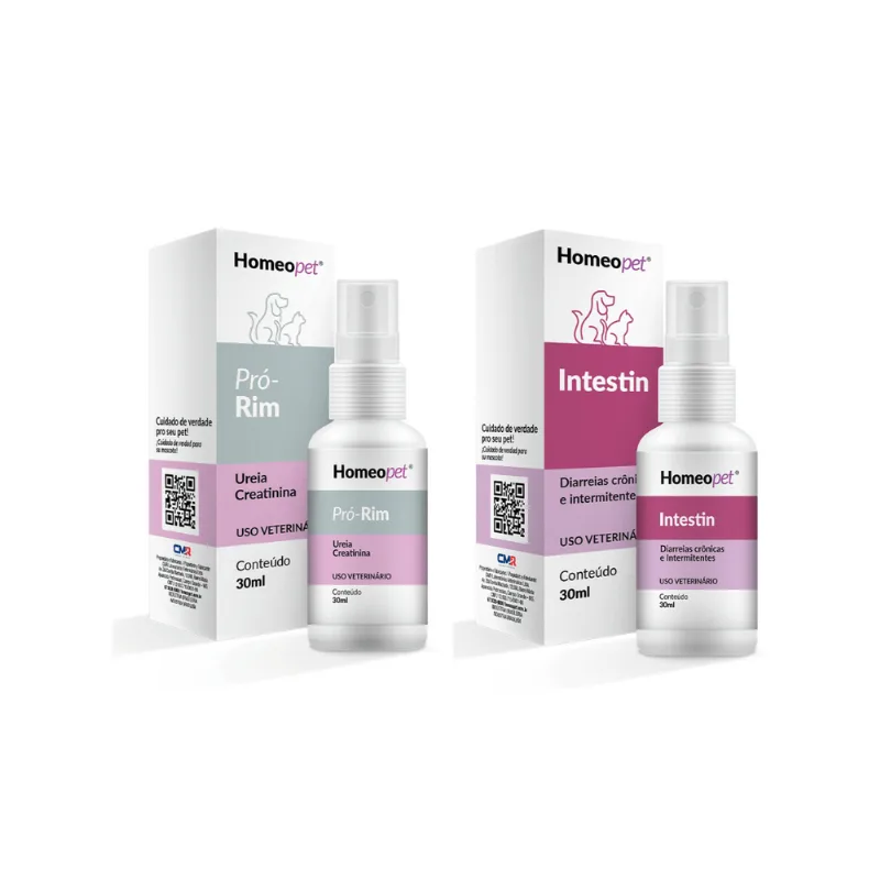 Kit Pró Rim + Intestin Cães Homeopet 30ml