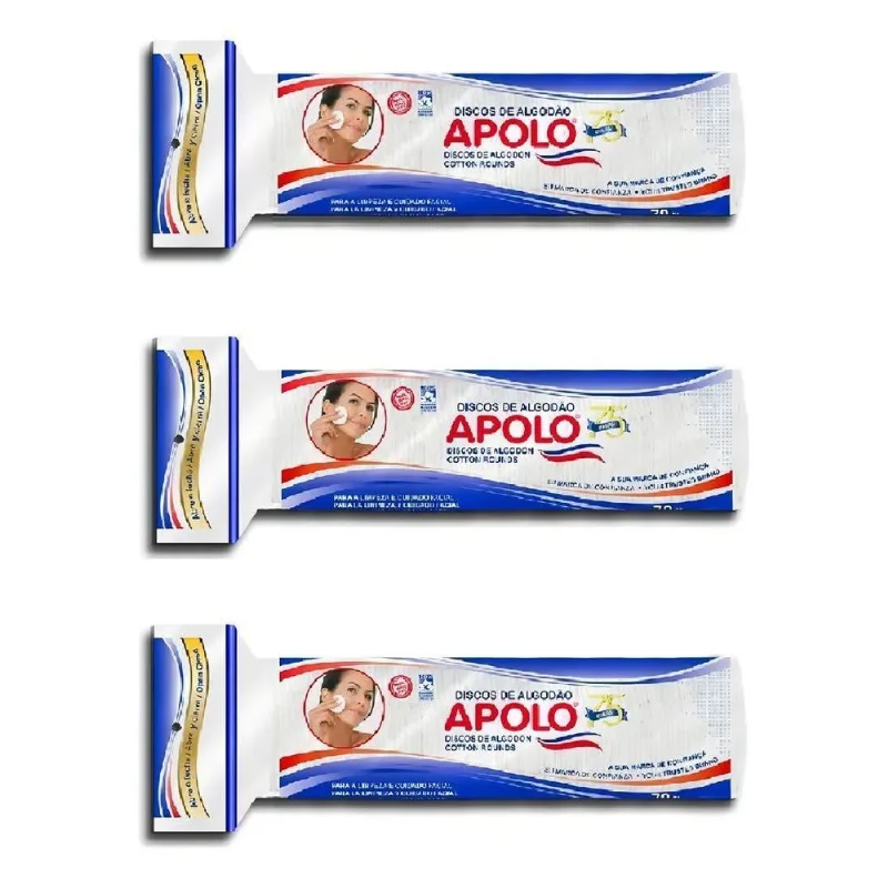 Apolo Discos De Algodão Kit 3 Unidades De 70g