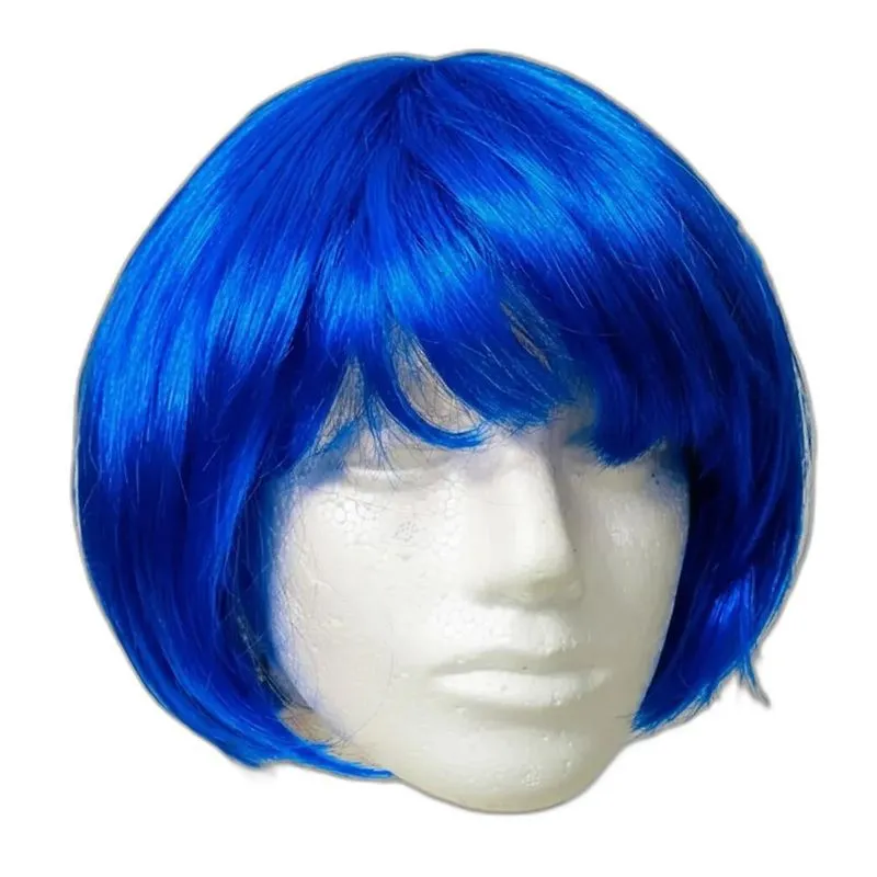 Peruca Chanel Cores Vibrantes: Festa, Cosplay, Carnav - Azul