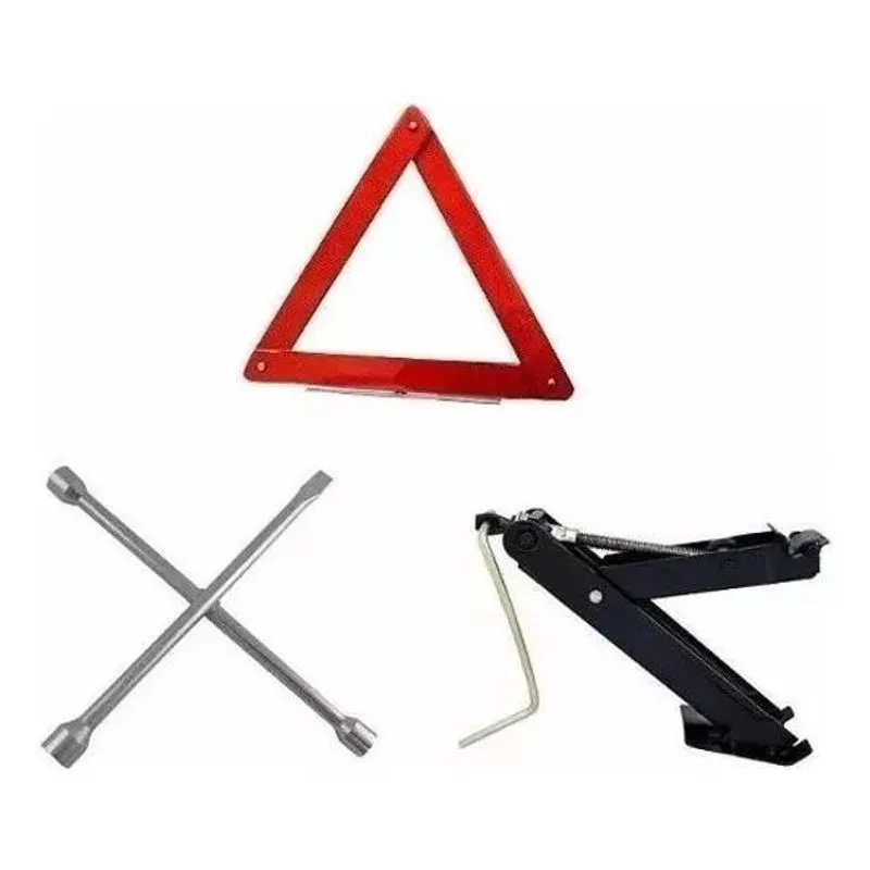 Macaco Joelho + Triangulo +chave De Roda Cruz Kit Estepe