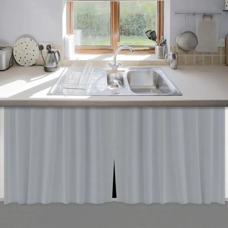 5x Cortina Para Pia De Cozinha Balcão Blackout Lisa 1,40x80c