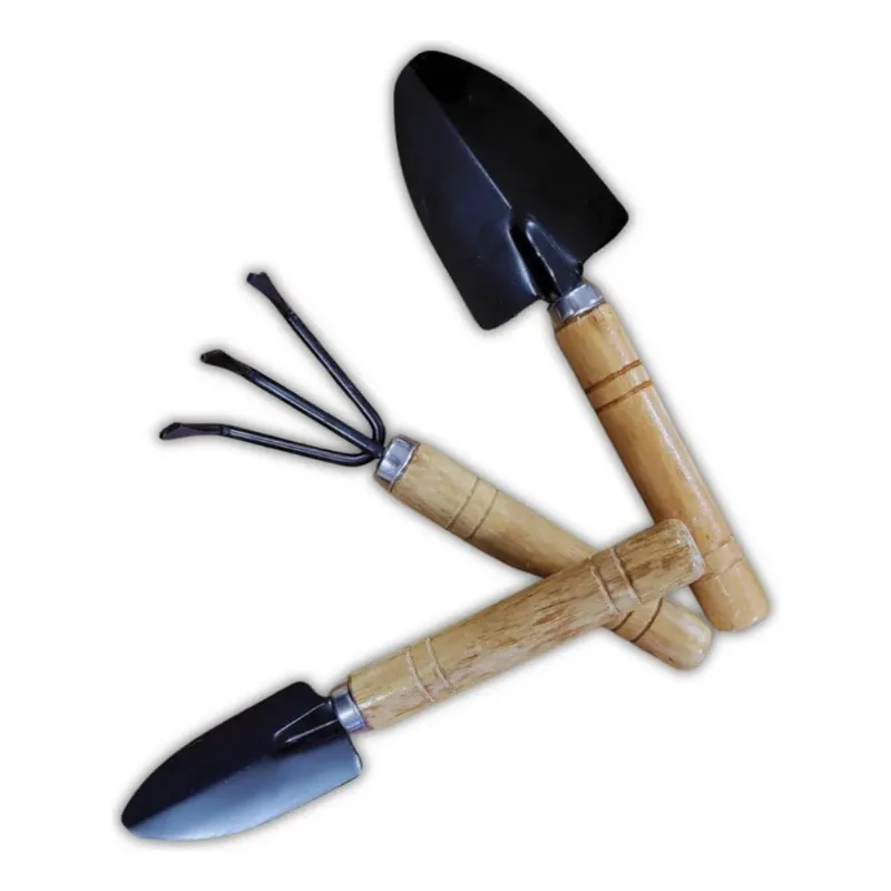 Kit Jardinagem Pás Em Aço Para Horta Jardim 18cm 3 Peças