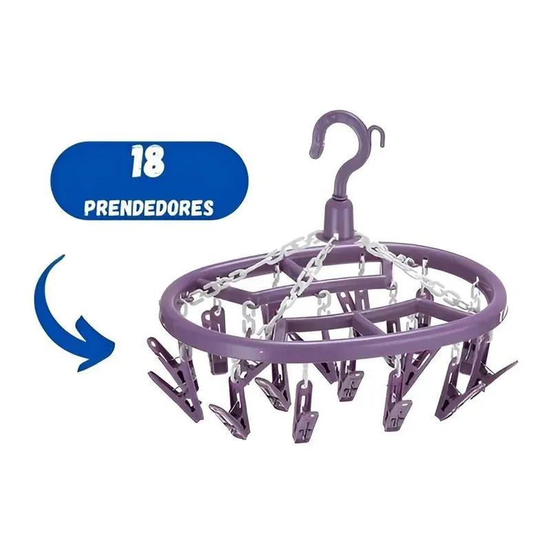 Varal Roupas Intimas Cueca Calcinha Meia 18 Prendedores Oval