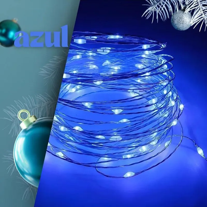 Luz Fada Usb 10m 100 Leds Para Decoração Mágica 7 - Azul Usb