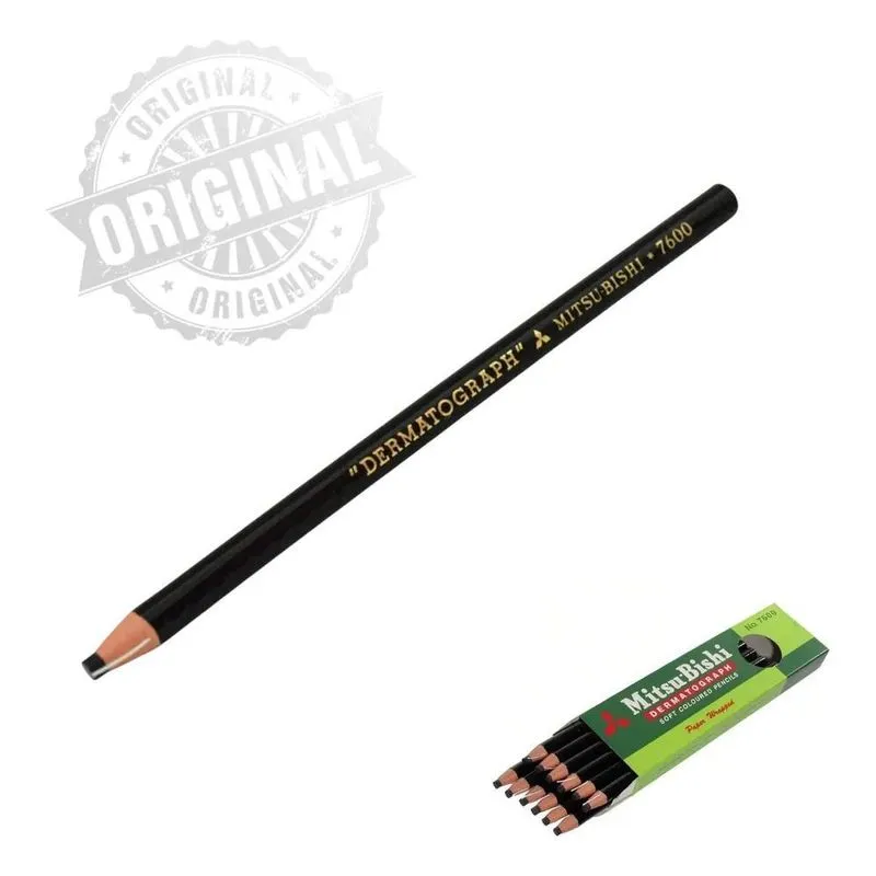 10x Lápis Dermatográfico Preto 7600 Mitsubishi