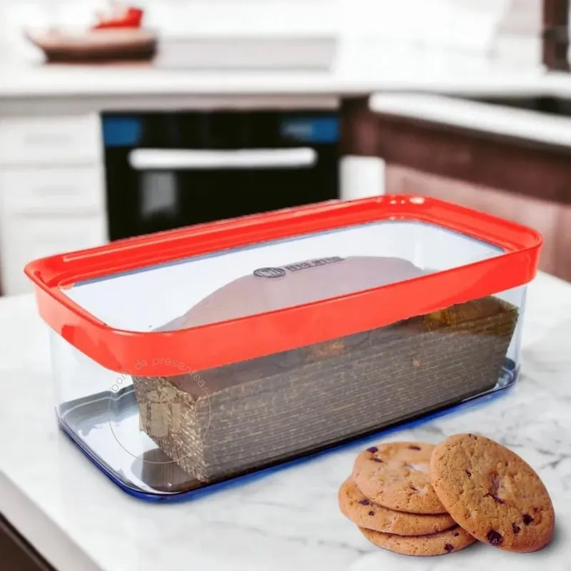 2x Porta Pão Bolo Biscoito Bolachas Acrílico Pote Hermético