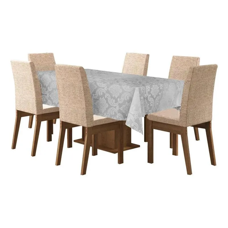 Toalha Jacquard 4 Lugares: Elegância & Praticidade - Cinza