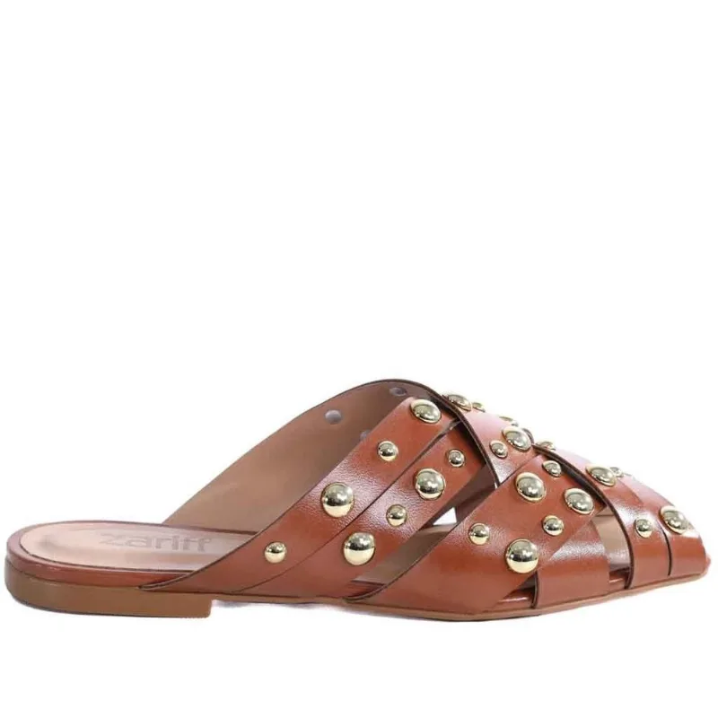 Mule Feminino Zariff com Maxi Esferas 50435-91095 36 / Caramelo