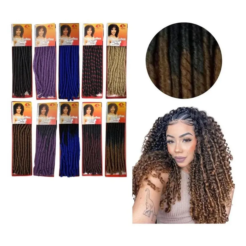 5x Cabelo Nina Softex Crochet Braids Fibras Sintéti