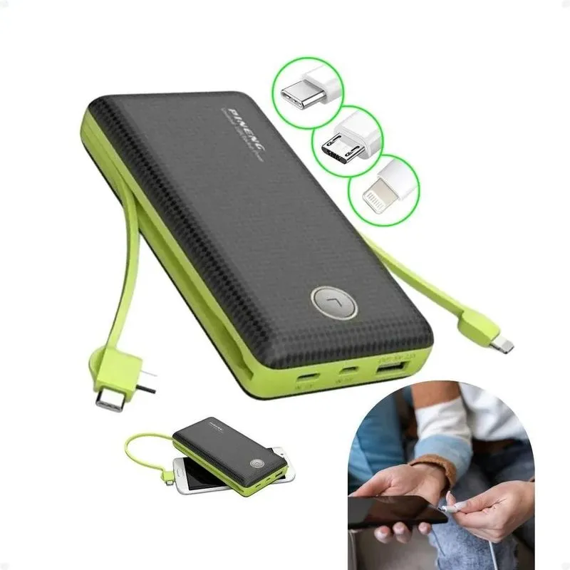 5x Power Bank 20.000mah Carregador Rápido Portátil Turbo