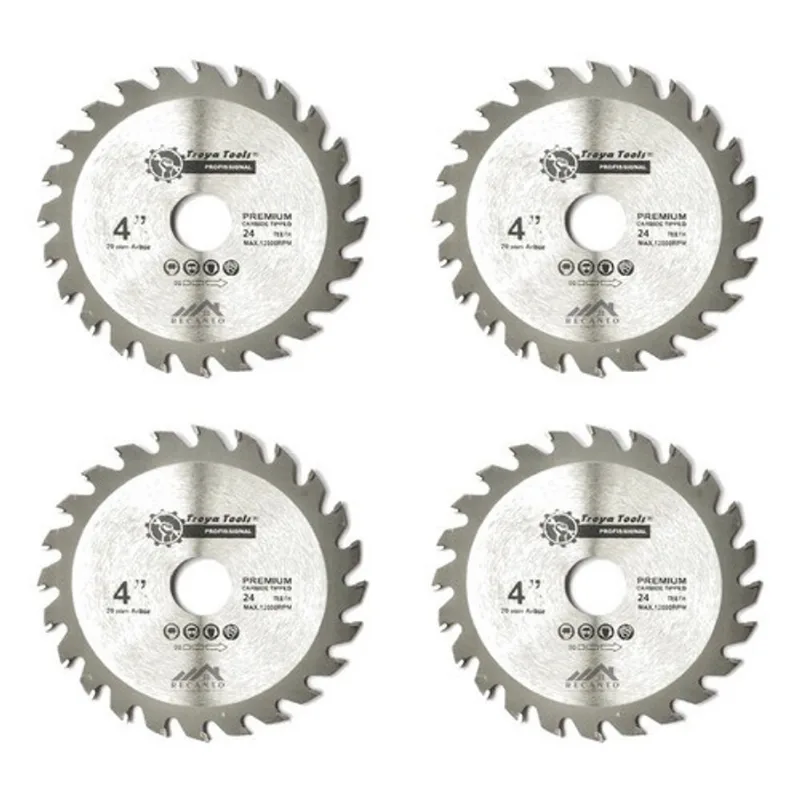 Kit 4 Disco Serra Circular 24 Dentes Madeira Gesso 4 110mm