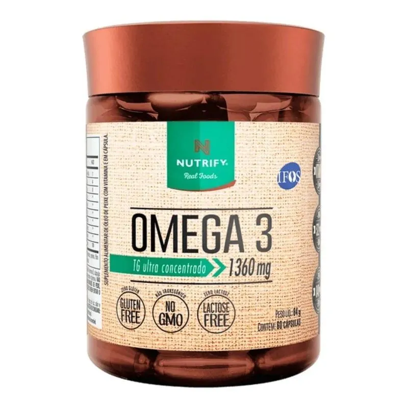 Ômega 3 Tg - 1360mg - 520mg Dha - 840mg Epa Nutrify 60 Cáps