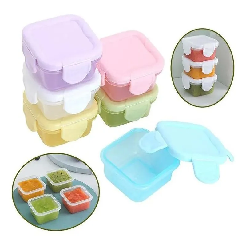 4 Potinhos Com Travas 60ml Lancheira Introdução Alimentar Co