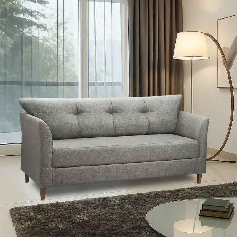 Sofá 3 Lugares Living Para Sala Leblon 180cm Linho Cinza E03 - D'rossi