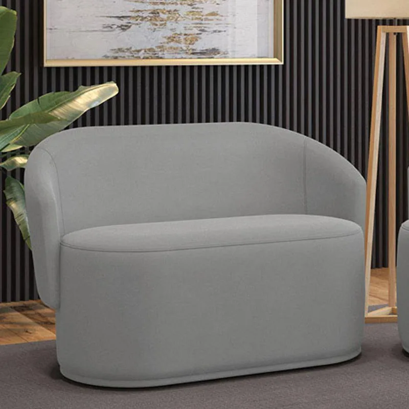 Sofá 2 Lugares Namoradeira Orgânica Para Sala Malu Suede M11 - D'rossi Cor Cinza