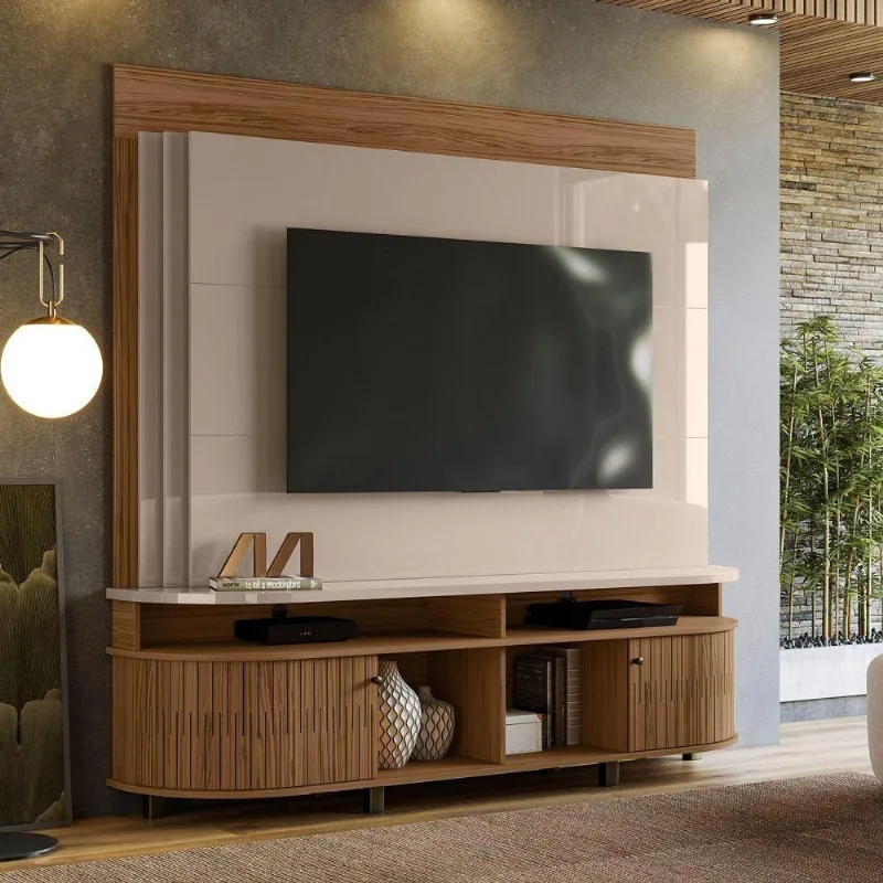 Estante de TV Fayron M20 65" 183CM MDF-MDP com Porta Deslizante Fendi D'Rossi