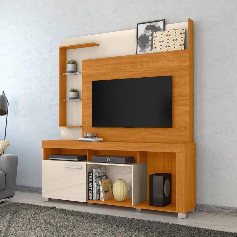 Estante De Tv 50 Pol 160cm Sala De Estar Velora Cinamomo-off White M20 - D'rossi