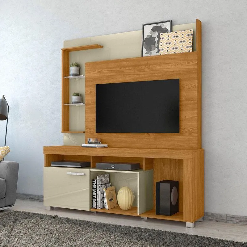 Estante De Tv 50 Pol 160cm Sala De Estar Velora M20 - D'rossi Cumaru E Opala