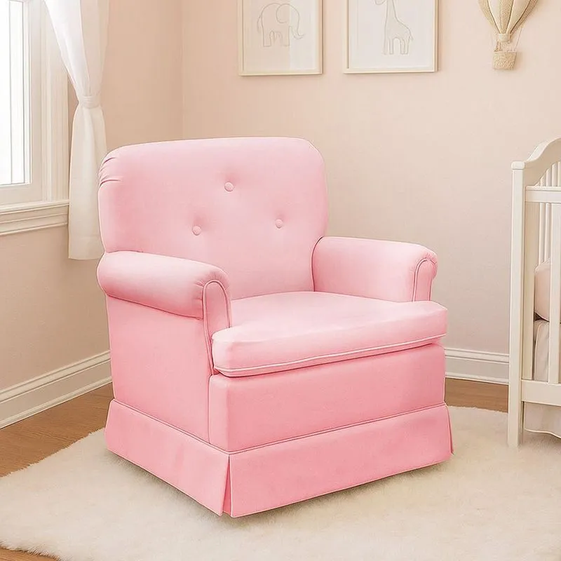 Poltrona De Amamentação Base Balanço Lígia Sintético Rosa Bebê E03 - D'rossi