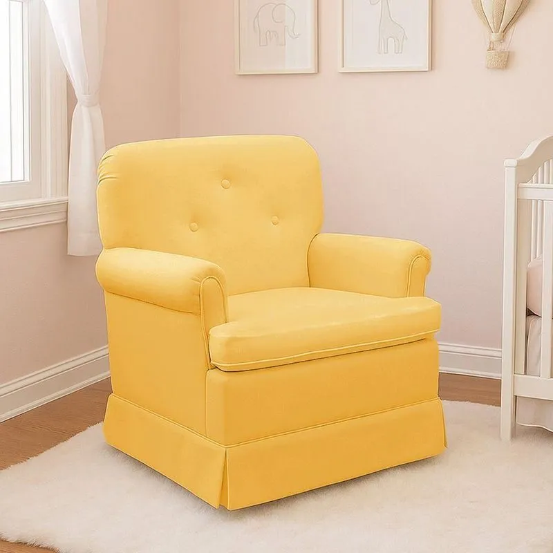 Poltrona De Amamentação Base Balanço Lígia Sintético E03 - D'rossi Cor Amarelo
