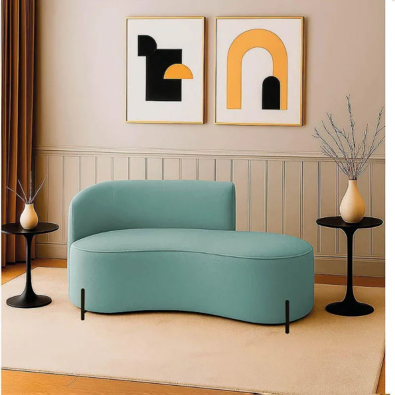 Sofá 2 Lugares Orgânico 140cm Pé Preto Morgan Cotelê Ext/veludo D03 - D'rossi Cor Menta