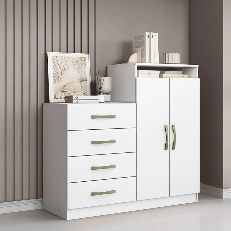 Cômoda Quarto 2 Portas Sapateira 120cm Elára Atacama-branco A09 - D'rossi
