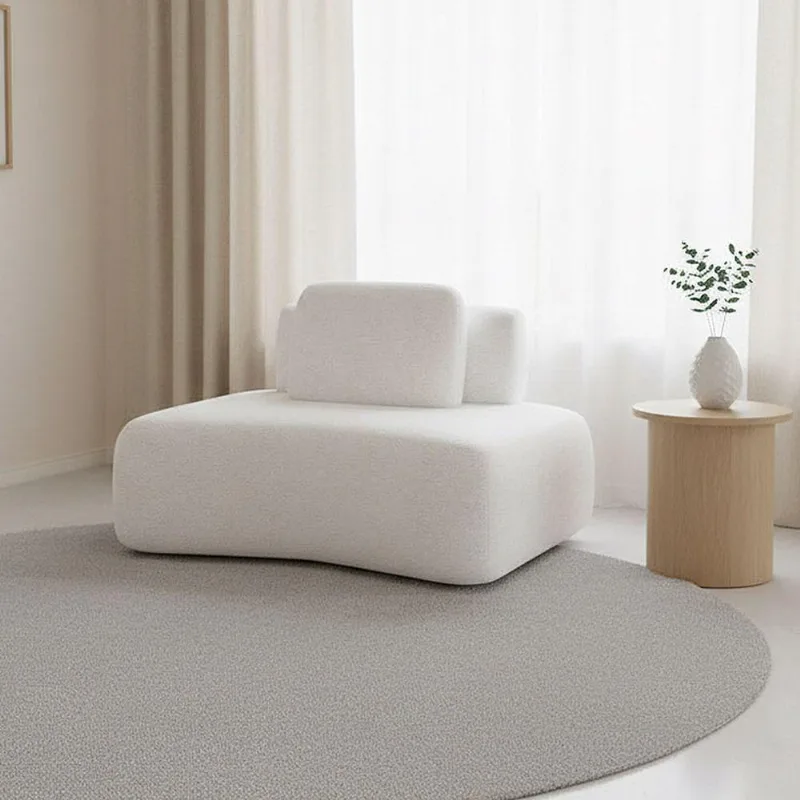 Sofá Módulo Canto 175cm Orgânico Sala Berlim Bouclê Off White K01 - D'rossi