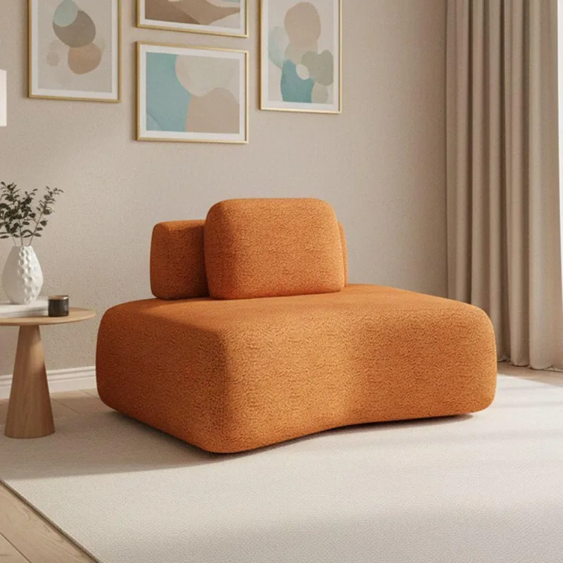 Sofá Módulo Canto 175cm Orgânico Sala Berlim Bouclê K01 - D'rossi Off White
