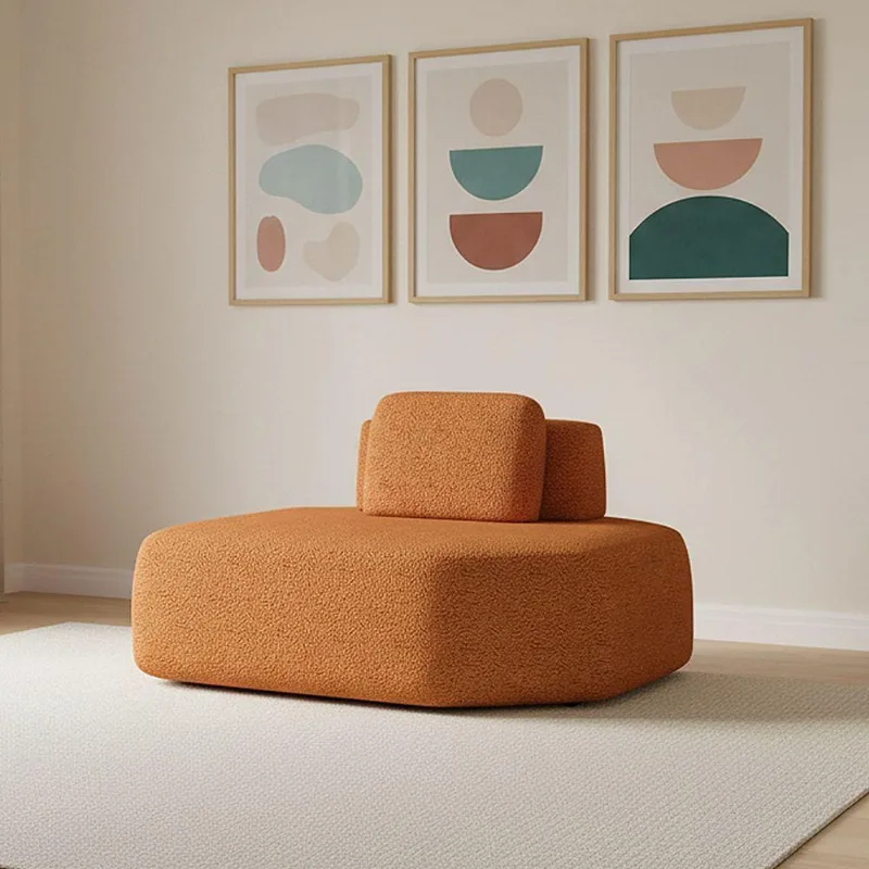 Sofá Módulo Chaise 165cm Orgânico Sala Berlim Bouclê Caramelo K01 - D'rossi