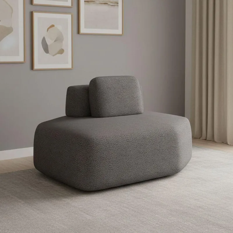 Sofá Módulo Chaise 165cm Orgânico Sala Berlim Bouclê K01 - D'rossi Grafite